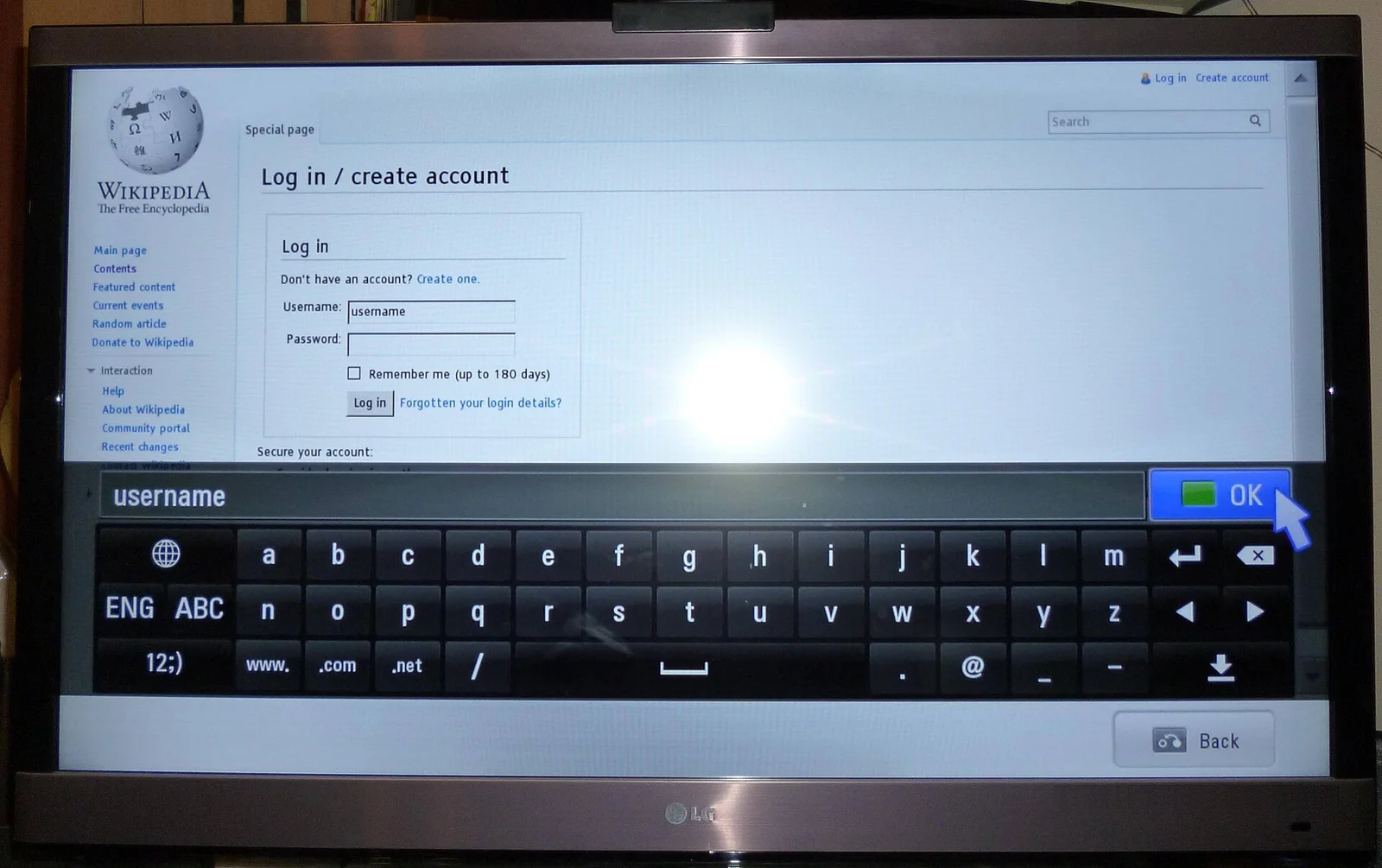 Related file image: LG Smart TV web browser